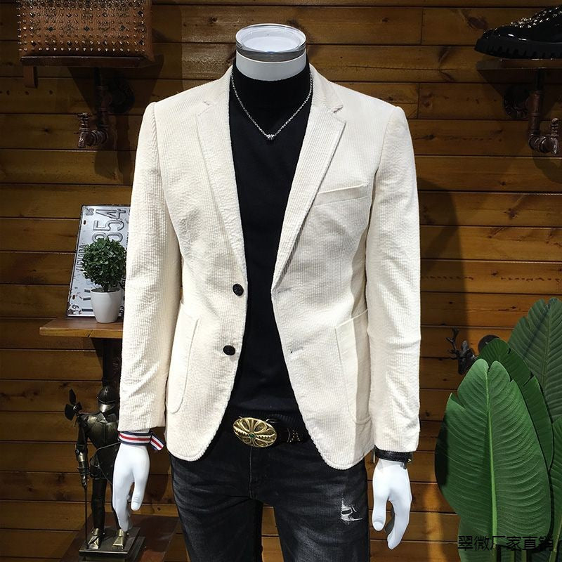 Corduroy Suit Men's Business Slim Fit Casual