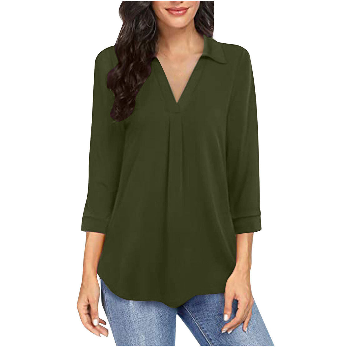 Ladies Shirt Top With Elegant Chiffon Stitching