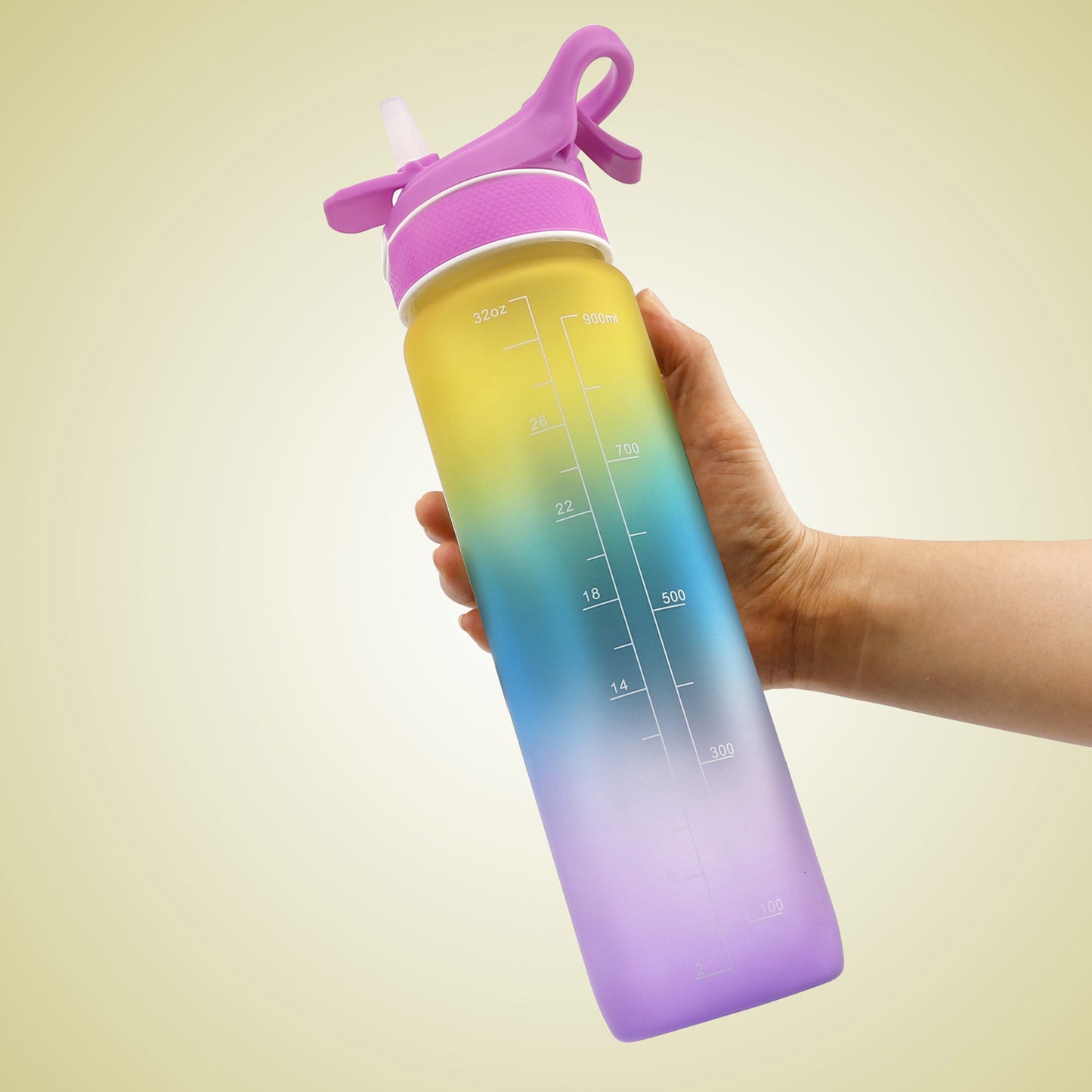 Sports Water Bottle Scrub Bounce Cover Straw