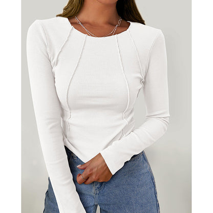 T-Shirts Crewneck Slim Fit Tops Fall Fashion