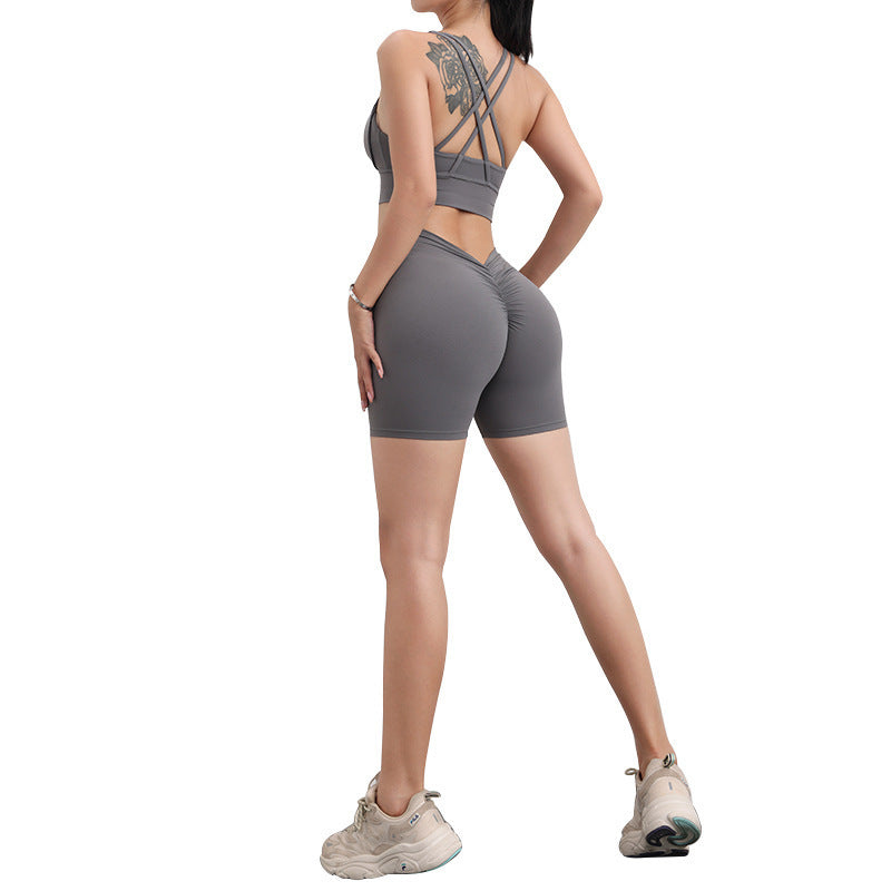 Three Points Peach Nude Workout Pants
