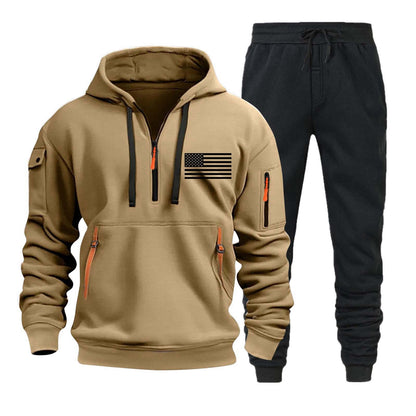 Hoodie Zipper Multi-pocket Pullover Suit