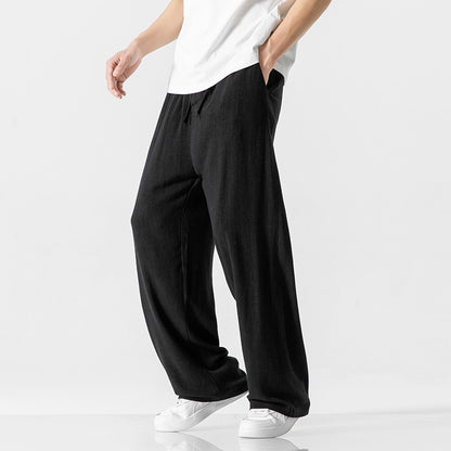 Linen Pants Loose Straight Trousers