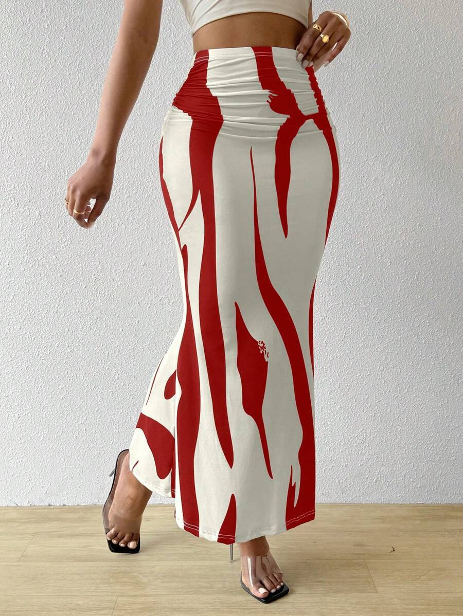 Zebra Pattern Slimming Skirt