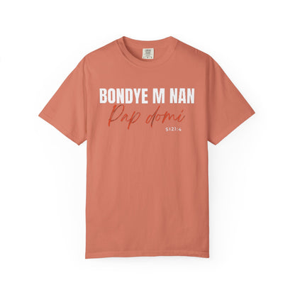 (White Letters) Bondye m nan pap Domi T-Shirt