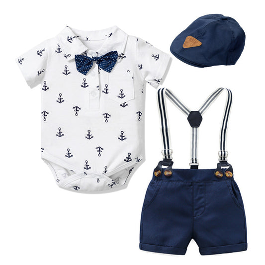 Baby Boy Gentleman Clothes Triangle Romper