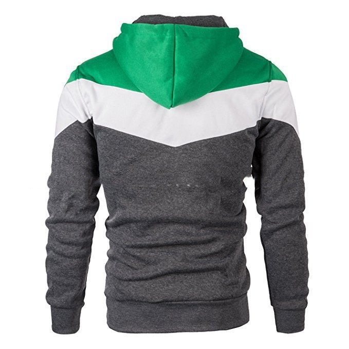Men Stitching Sports Long-sleeved Hoodie
