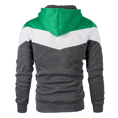 Men Stitching Sports Long-sleeved Hoodie