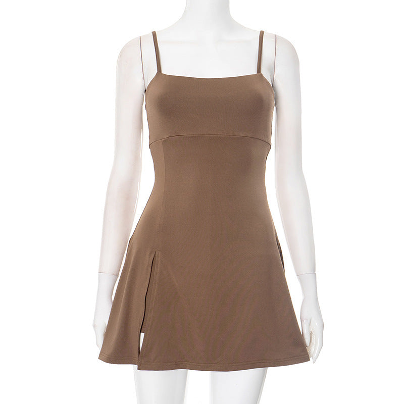 European & American Sexy Split Safety Dress