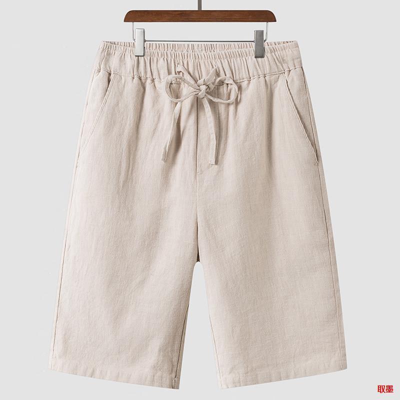 Linen Shorts Men's Cropped Pants