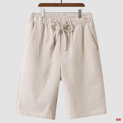 Linen Shorts Men's Cropped Pants