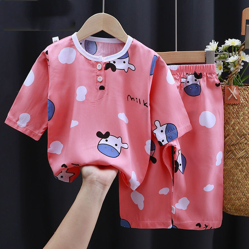 Boy Cotton Silk Air-conditioning Baby Clothes
