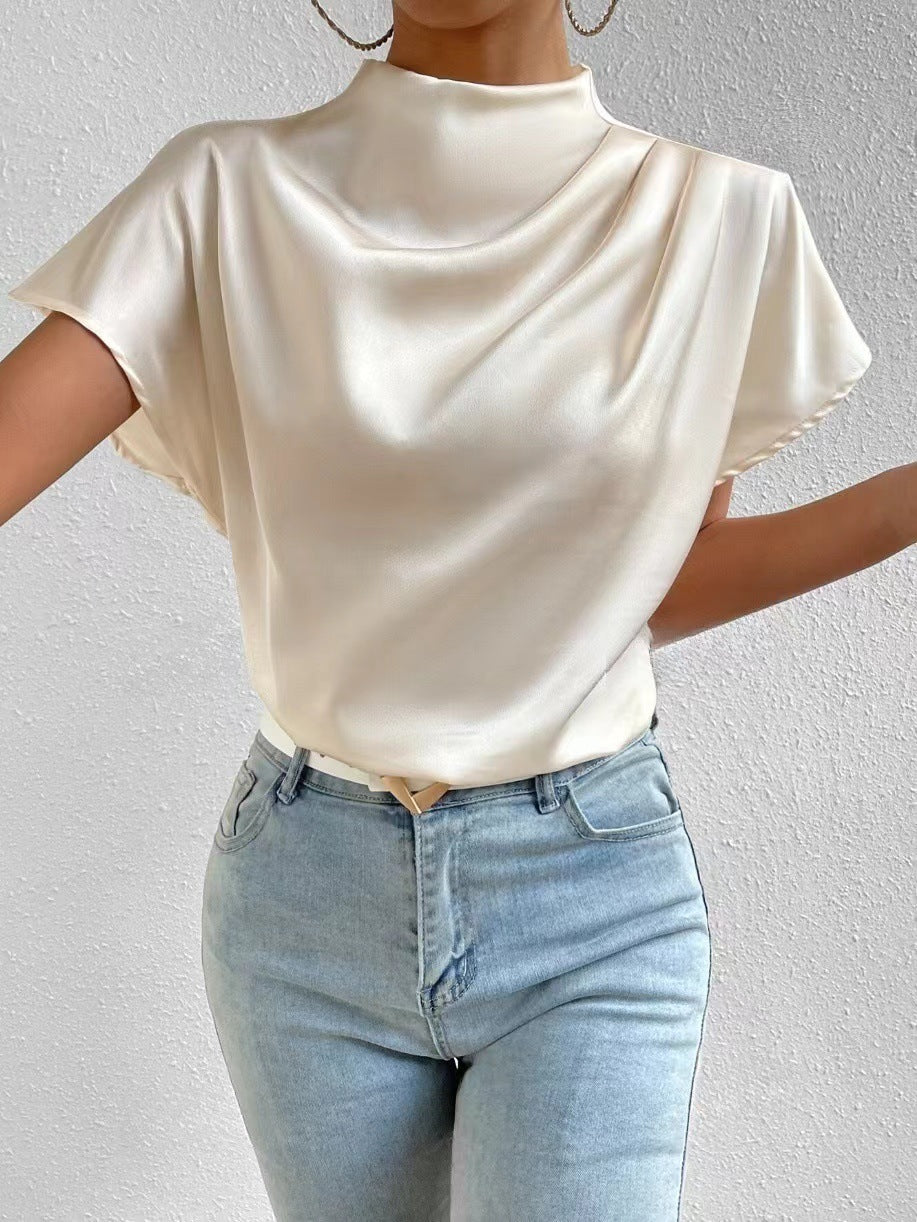 Elegant Folding Loose Women's Tops
