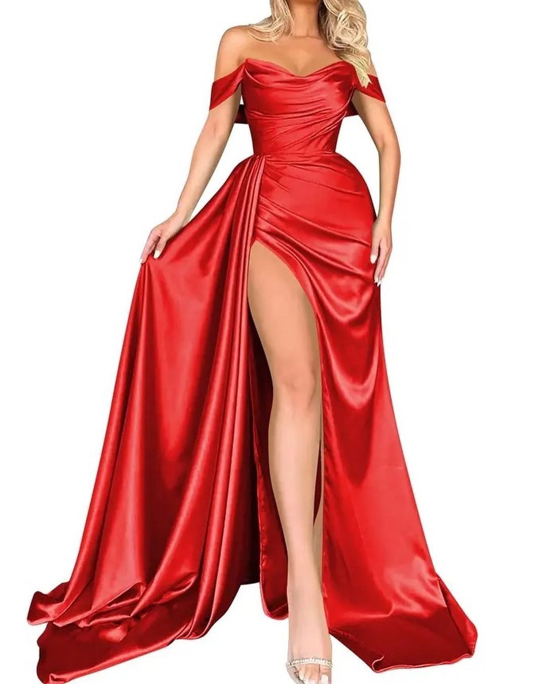 High Slit Sexy Host Off-shoulder Evening Dress