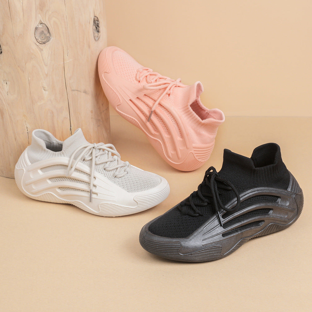 Ladie's Flat Soft Bottom Stretch Sock Shoes