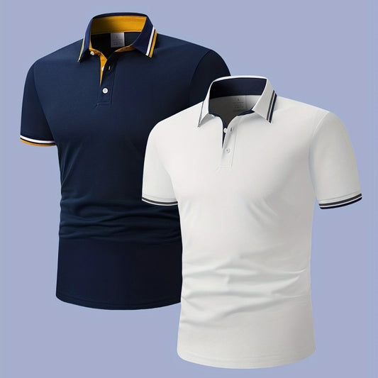 Men's Short-sleeved Shirt With Contrasting Colors