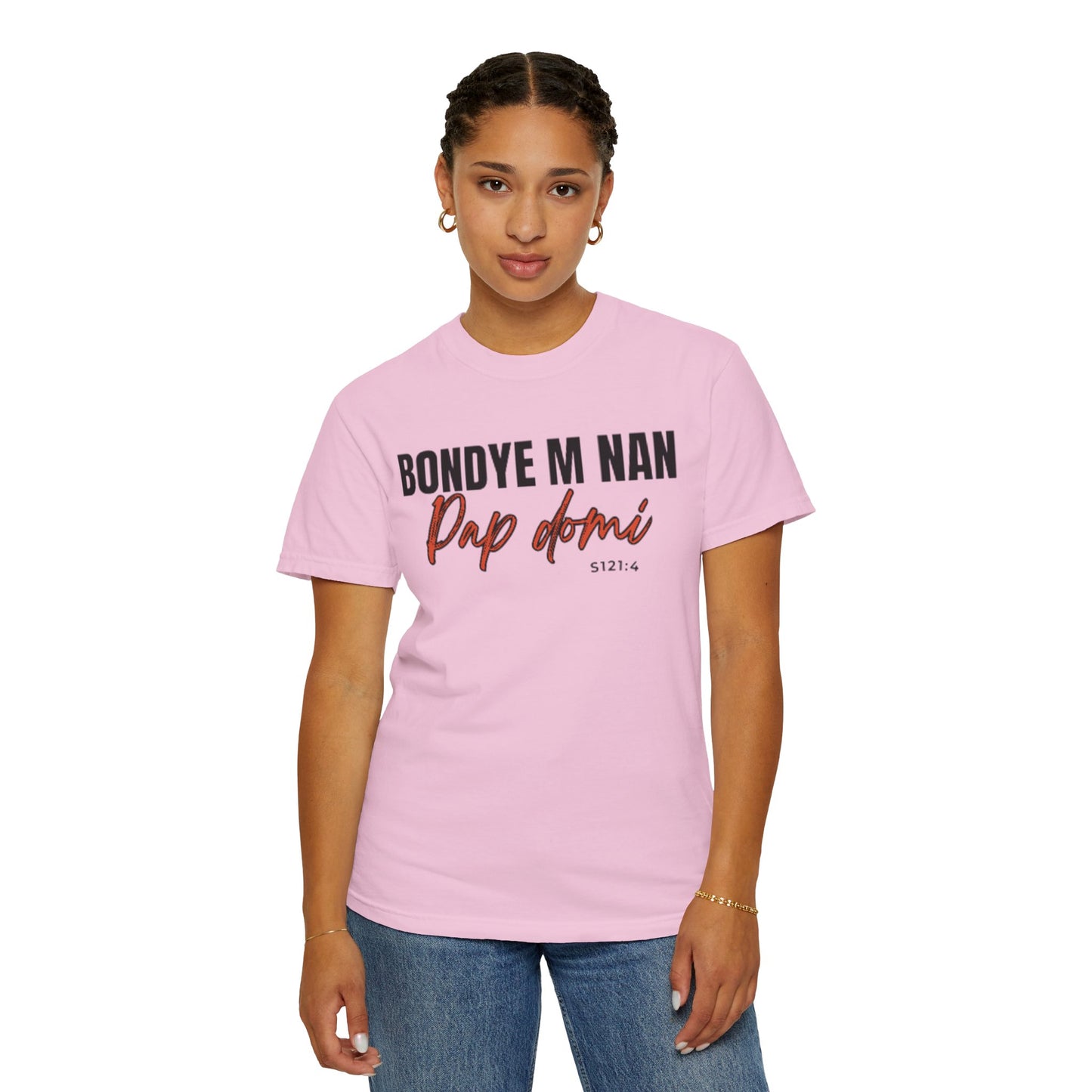 (Black Letters) Bondye m nan pap Domi T-Shirt