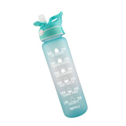 Sports Water Bottle Scrub Bounce Cover Straw