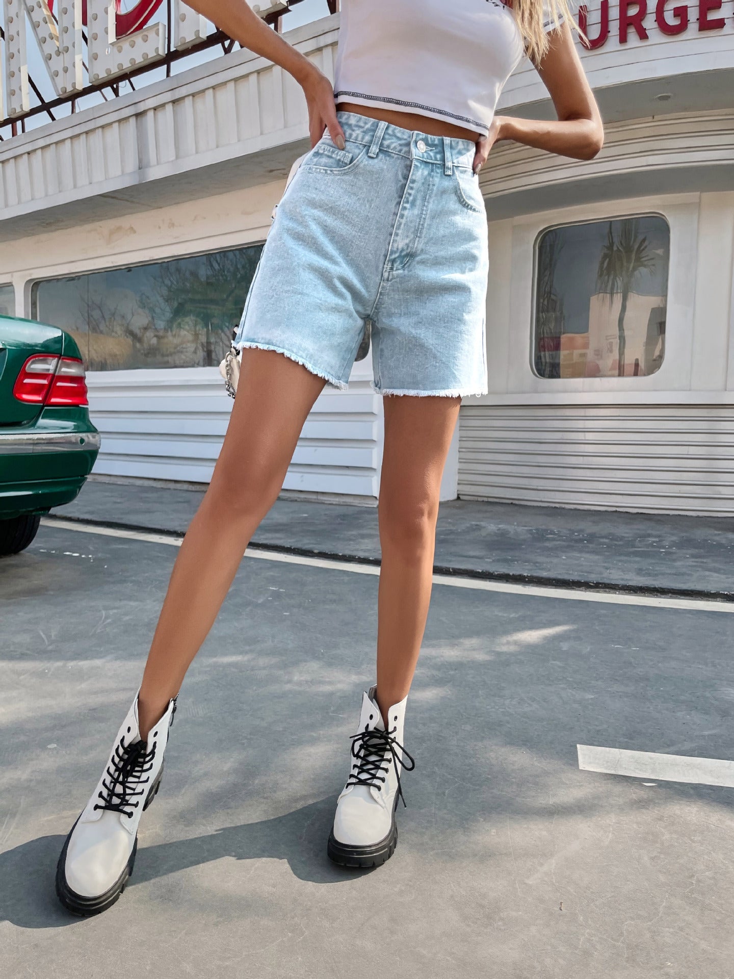 Women's High Waist Denim Shorts
