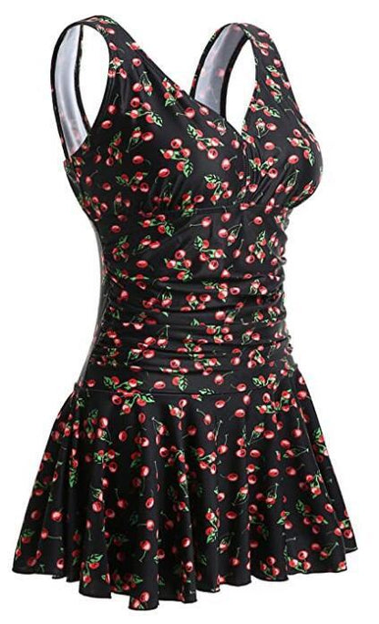 Women's Plus Size Cherry One-piece Swimsuit Dress