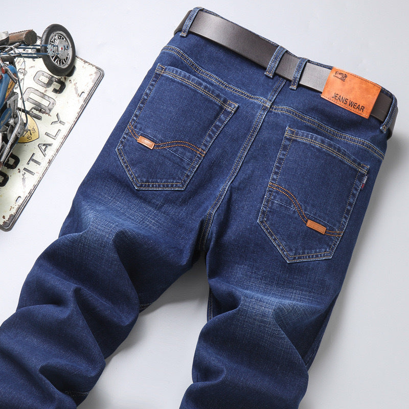 Loose Straight Stretch Long Men's Jeans