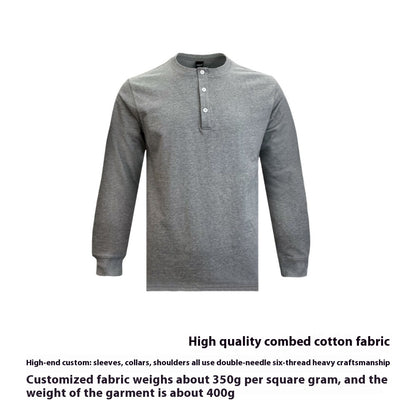 Henley Shirt Slim Cotton T-shirt