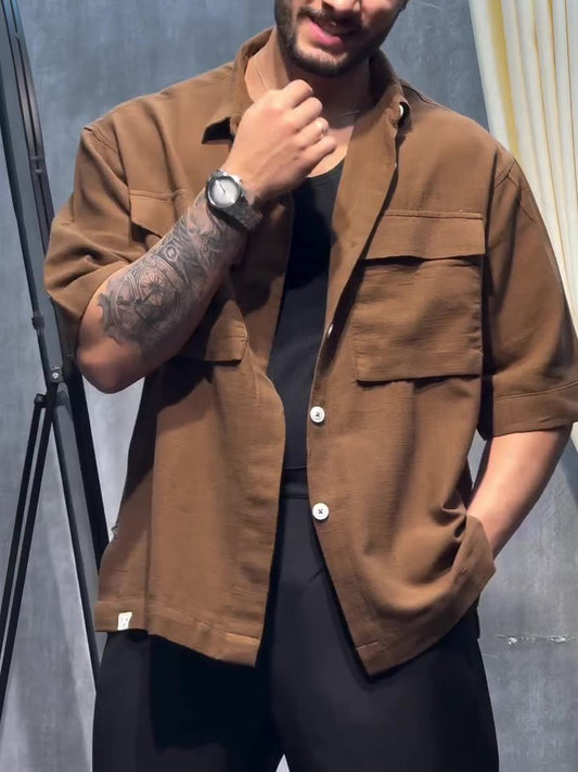 Casual Pocket Short Sleeve Shirt
