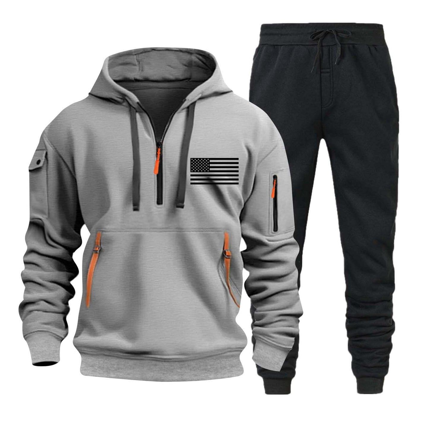 Hoodie Zipper Multi-pocket Pullover Suit
