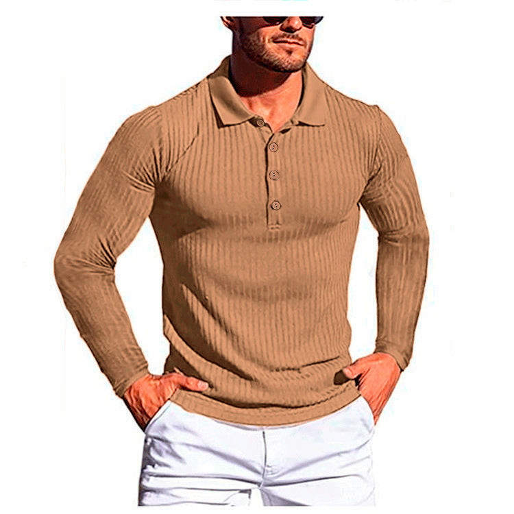 High Elastic Slim Knit Bottoming Men T-Shirt
