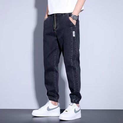 Harem Drawstring Elastic Beam Foot Men's Jeans