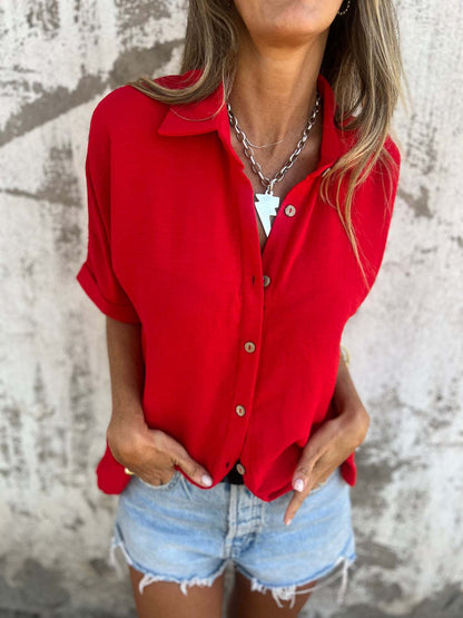 Ladie's Turn-down Blouse Tops