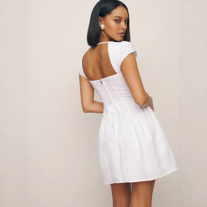 Square Collar Slimming Dress