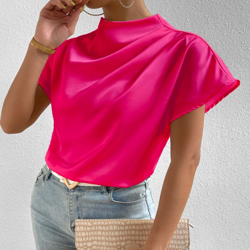 Elegant Folding Loose Women's Tops