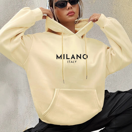 Women's Long Sleeved Kangaroo Pocket Hoodie