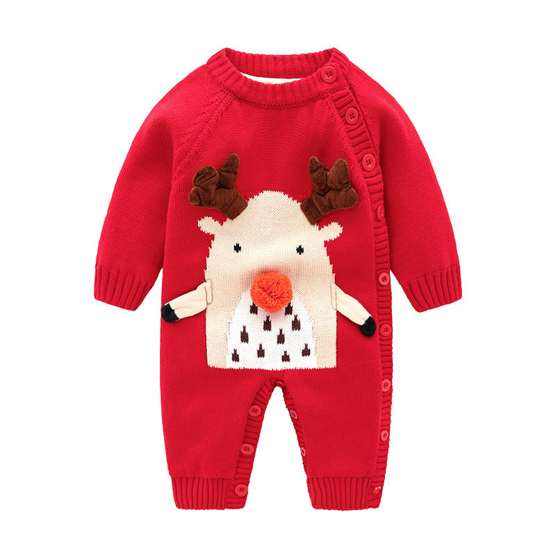 Newborn Baby Clothes Crawling Thickening Out