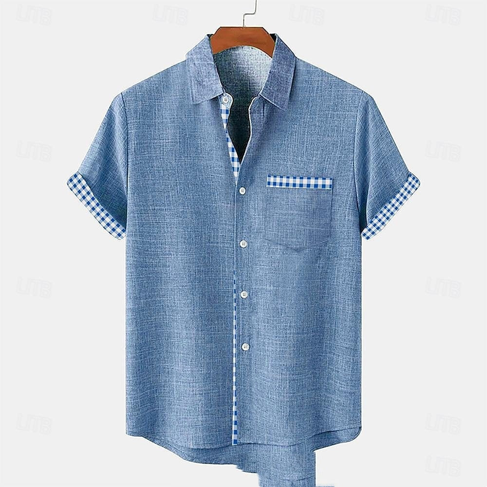 Ocean Fish Pattern Lapel Loose Sleeve T-Shirt