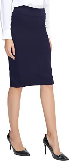 Double-layer Sheath Business A- Line Skirt