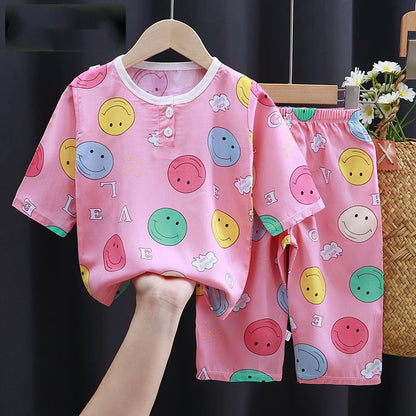 Boy Cotton Silk Air-conditioning Baby Clothes