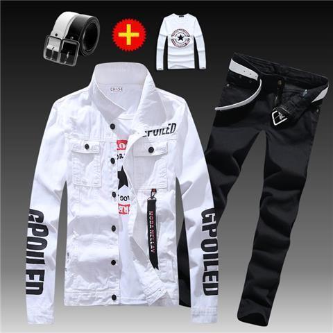 Men's Polyester Jeans Suit