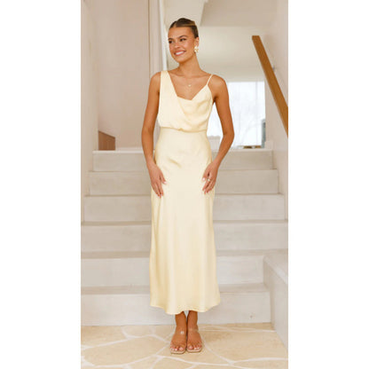 Solid Color Mercerizing Sexy Suspenders Dress