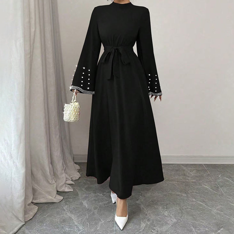 Elegant Long Sleeve Maxi-Flowy Evening Dress