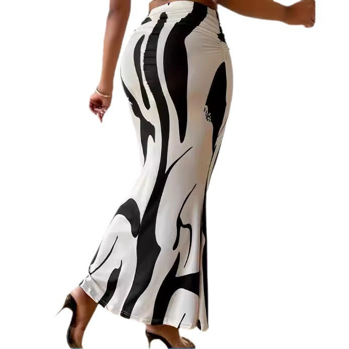 Zebra Pattern Slimming Skirt