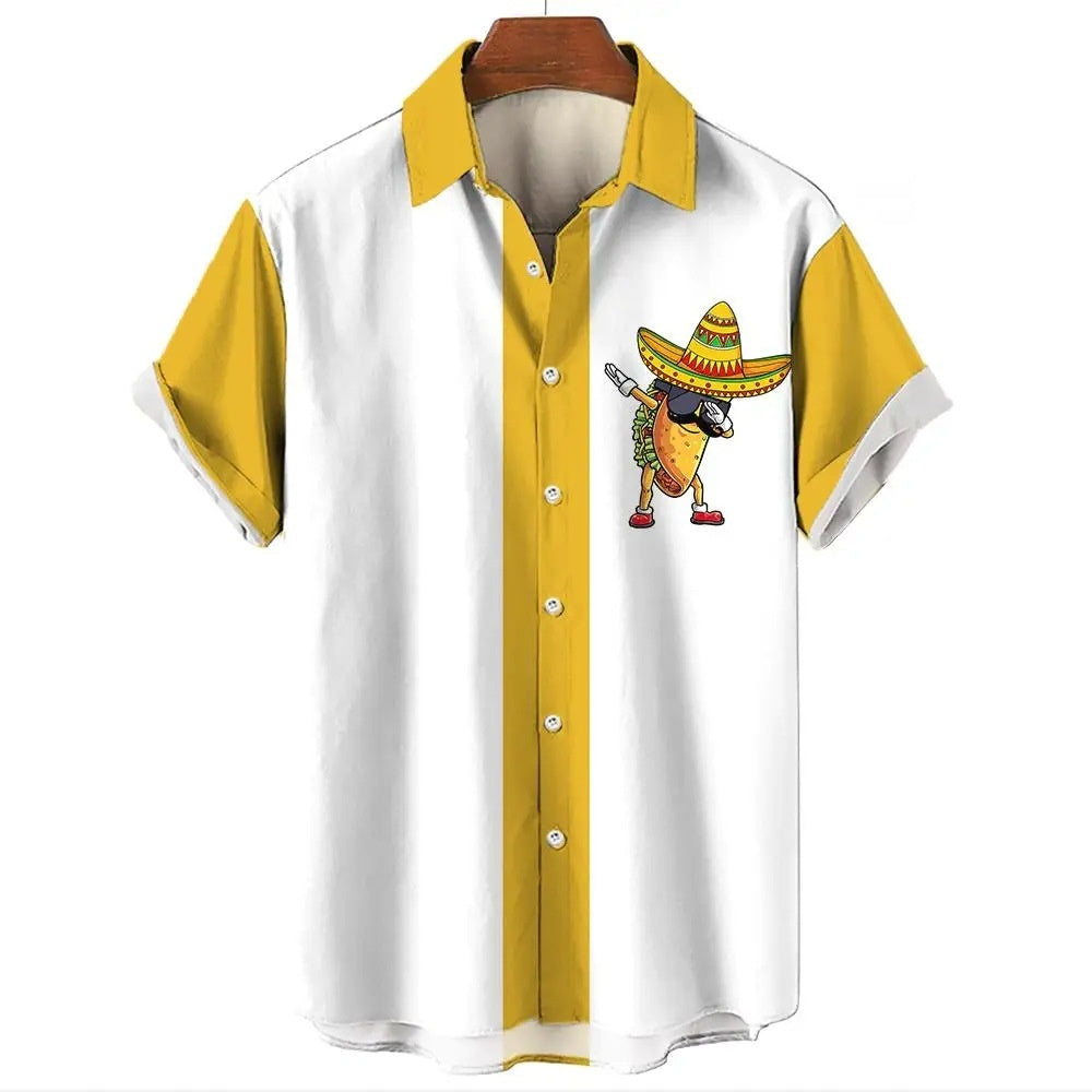 Men's Hawaiian Shirt Button Short Sleeve