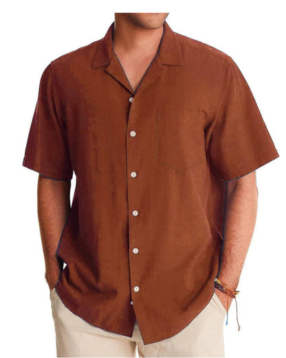 Lapel Hawaiian Shirt Short Sleeve