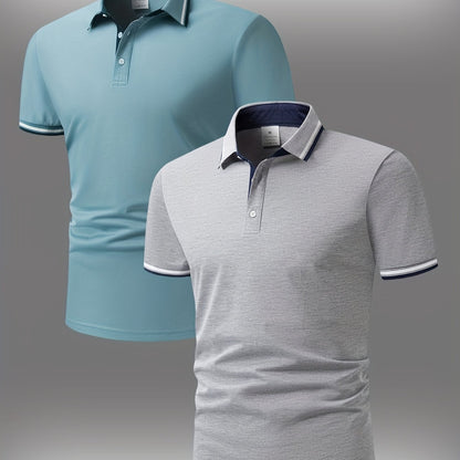 Men's Short-sleeved Shirt With Contrasting Colors