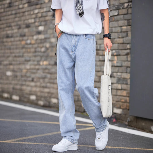 Simple Style Casual All-match Light-colored Jeans