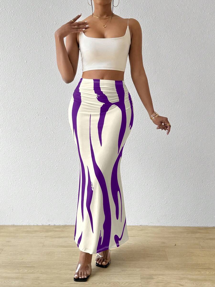 Zebra Pattern Slimming Skirt