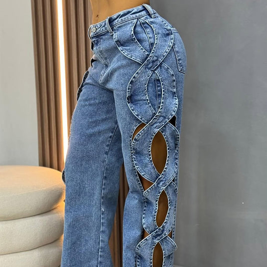 Women Jeans Line Denim