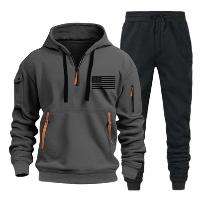 Hoodie Zipper Multi-pocket Pullover Suit