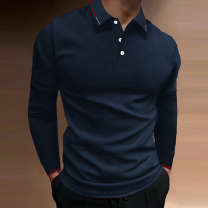 Casual Stand Collar Vertical Long-sleeved T-Shirt